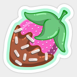 Chocolate Covered Strawberry with Sprinkles Fresh Berry Fun Dessert Design Sticker